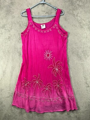 Vestido de Colección BlueWater Beach para Mujer XL Rosa Tropical Arruga Metálico Foto 1 de 4