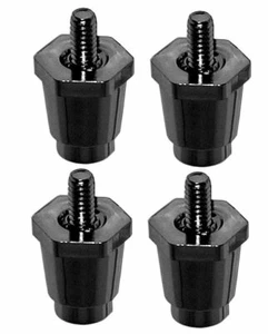 PICCOLA PLASTICA NERA 4 PEZZI 1"H X 13/16" ESAGONALE, (DIMENSIONI PERNO) 1/4"-20 (4 PEZZI) - Foto 1 di 2