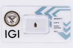 Elegante diamante verdoso profundo B. amarillo 0,28 quilates - VS2 - Certificado IGI 🙂 - Imagen 1 de 5