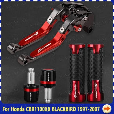 For Honda CBR1100XX BLACKBIRD 1997-2007 Handle Grips Cap Brake Clutch Levers - Image 1 of 4