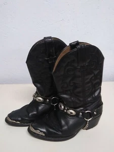 Dingo Youth Boys Girls KIds Cowboy Boots Black Slip On size 10.5 - Picture 1 of 9