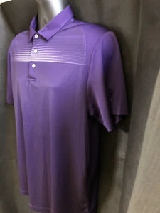 Men's PGA Tour Pro Series Short Sleeve Polo Golf Shirt Size L Purple W/stripes - Picture 1 of 4