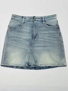 VTG Y2K Arizona Blue Jean Airbrush Look Denim Skirt Sz 7 Grunge Preppy Unique - Picture 1 of 6