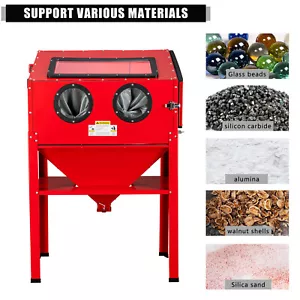 Abrasive Air Sand Blasting Blaster Blast Cabinet Glass Bead Media 60 Gallon - Picture 1 of 12