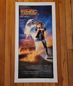 Back to the Future (1985) Australian Day Bill 27x13" Movie Poster Linen Backed - Picture 1 of 3