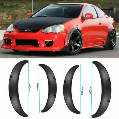 4pc 79&85cm Universal Flexible Car Body Wheel Fender Flares Extra Wide Arches - Image 1 of 4