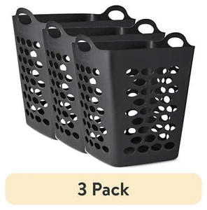 (3 pack) Mainstays Flexible Black Laundry Hamper, 20" - Picture 1 of 6