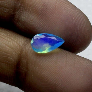 Natural Ethiopian Welo Fire Paraiba Opal Pear Faceted Loose Gemstone 9x6 MM - Picture 1 of 4