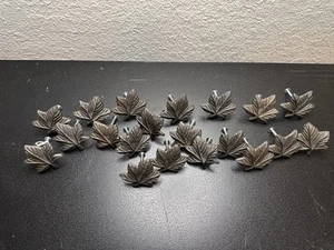 Lot 20 VINTAGE Solid Brass 1.75" Leaf Drawer Pulls Cabinet Knobs - Picture 1 of 5