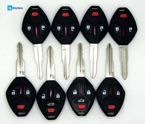 Mixed Lot x8 OEM Mitsubishi Keyless Entry Combo Key Remotes TESTED 3 UNCUT - Foto 1 di 2