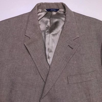 Blazer Abrigo Deportivo Brooks Brothers 42L Lino No Estructurado 3 Botones Sin Ventilación Beige Foto 1 de 4