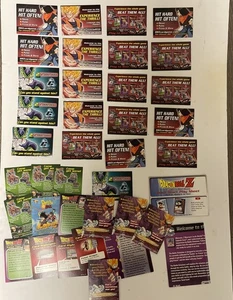 HUGE LOT 38 DRAGONBALL Z Promo Tips Hints Highlights Quick Play Sheet Y2K 2000 - Picture 1 of 3