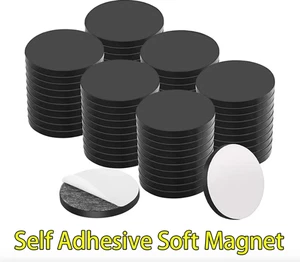 5PCS Magnetic Sheets Round Self Adhesive Magnet Office Refrigerator Flexible HH - Picture 1 of 8