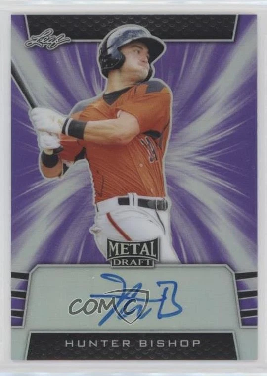 2019 Leaf Metal Draft Purple /25 Hunter Bishop #BA-HB1 Auto - Image 1 of 2