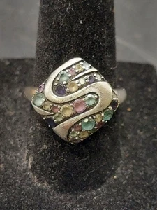 Effy Sterlingsilber Multi Color Pave Band Ring Größe 7 - Bild 1 von 8