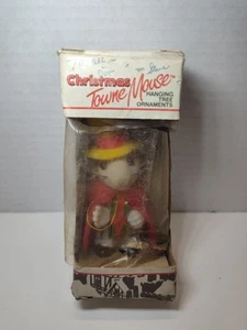 Jasco Flocked Christmas Mouse - Vintage- In original box see pics for condition - Picture 1 of 10