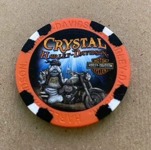 Homosassa, Florida Crystal Harley Davidson Poker Chip / Metallic Orange  - Bild 1 von 3