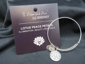 Alex und Ani Silber Lotus Peace Blütenblätter erweiterbares Armband - Bild 1 von 5