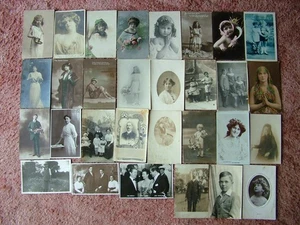 30 Very old PEOPLE Postcards. Standard size. Early 1900's - 1930's. - Picture 1 of 1