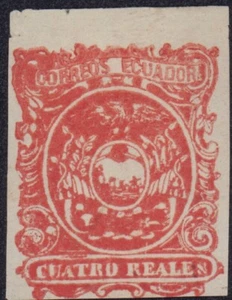 ECUADOR 1866 4r SC # 6 PROOF NACHDRUCK - Bild 1 von 1