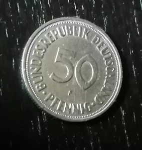 Münze 50 Pfennig Bundesrepublik Deutschland - DM Stuttgart F 1950 Europa fünf - Bild 1 von 2