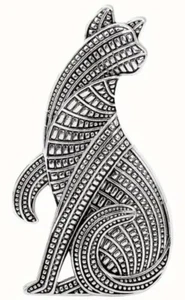 Silberfarbene Katze Brosche Anstecknadel Geschenk Schals Jacken Strass - Bild 1 von 5