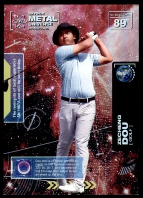 2021 Skybox Metal Universe Champions SPECTRUM Parallel #89 Zecheng Dou Golf - Image 1 of 2