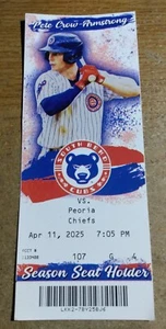 2025 South Bend A+ League Baseball Ticket Cubs Pete Crow Armstrong - Bild 1 von 4