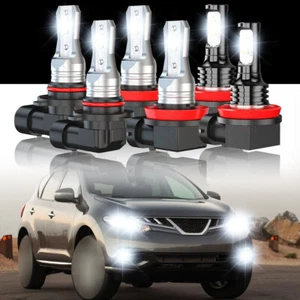 Para Nissan Murano 2009-2014 Bombillas LED Faro Alto Bajo Faros Antiniebla 6X - Imagen 1 de 18