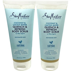 Shea Moisture Coconut & Cactus Water Quench & Refresh Body Scrub 6 oz - LOT of 2 - Picture 1 of 5