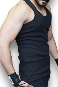 2-Pack Men's Sleeveless Tag Free Moisture Wicking Tank A-Shirt - Picture 1 of 12