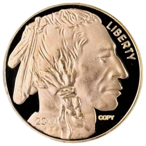 2011 24K Gold Plated AMERICAN GOLD BUFFALO Indian Head Coin * Free Capsule - Picture 1 of 4