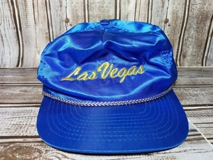 Vtg 80’s Las Vegas Trucker Hat Old School Nylon Rope Cap Adult Hard To Find (B) - Picture 1 of 8