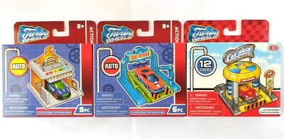 Turbo Wheels Mini Auto Service Car Repair Car Wash Buildings Toys 3+ Gift Set/3 - Image 1 of 4