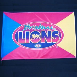 AFL BRISBANE LIONS LARGE FLAG WITH STICK/CAR ATTACHMENT NEW SEALED! - Picture 1 of 1