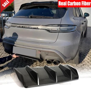 For Porsche Macan Base GTS 2022-24 Real Carbon Rear Bumper Diffuser Lip Spoiler - Bild 1 von 12