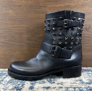 VALENTINO GARAVANI ROCKSTUD ROLLING BIKER BOOT Black Italy Womens Sz 35EU, 5US - Bild 1 von 18