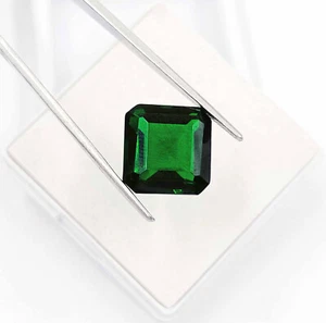 14 Ct Certifid Fabulous Emerald Cut Natural Green Tsavorite Garnet Gemstone AKQ - Picture 1 of 7