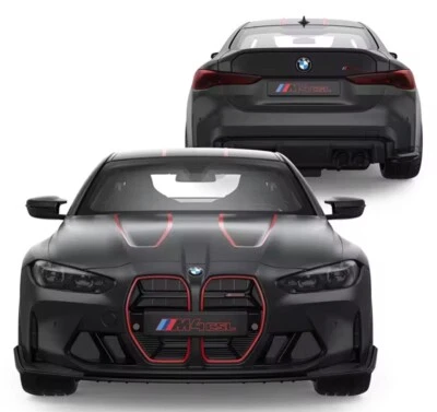 Rastar 94500 1:16 Scale RC BMW M4 CSL Kids Toy Car wit Remote Control Matt Black - Image 1 of 4