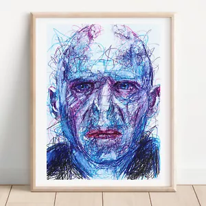 Voldemort Ballpoint Pen Print, Harry Potter Art Poster - Picture 1 of 3