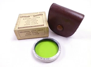 Rollei-hellgrun 28.5mm Green Filter Bayonet Mount w/Leather Case and Box - Picture 1 of 7