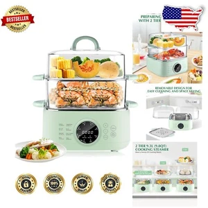 Versatile 9.8QT Electric Steamer - 8 Modes & 6H Auto Warming for Healthy Cooking - Picture 1 of 11