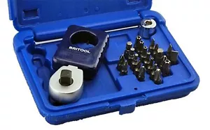 3/8" Restricted Access Palm Ratchet & Bit Set Set Britool Hallmark - Picture 1 of 2