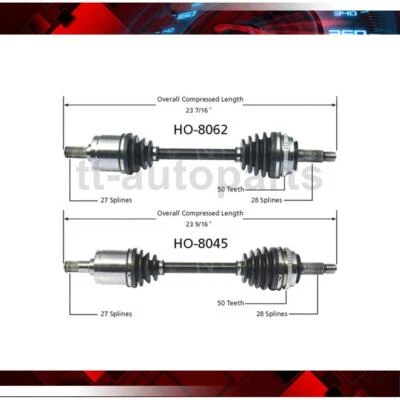 2x Junta de eje delantera TrakMotive CV para Honda Accord tracción delantera 2,2 L 1993 1992 1991 1990 Foto 1 de 3