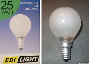 Glühlampe Glühbirne Leuchtmittel Mini Tropfen Lampe Edi Light E14 25W matt weiß - Bild 1 von 7