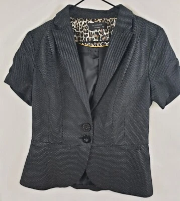 Crossroads short sleeve, Navy with white polkadot blazer, size 10 As New (218C) - image 1 of 4