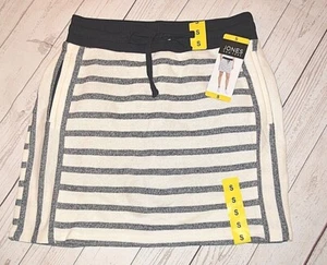 JONES New York ITEM:1372074 INDIGO COMBO SWEATER STRIPED BLACK WHITE SKIRT SMALL - Picture 1 of 4