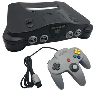 N64 Nintendo 64 Charcoal Black Console - Picture 1 of 5