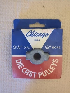 3 1/2" Alloy Chicago Die Casting 350 A Pulley 1/2" Bore 1/2" Belt 1 1/8" Thick - Picture 1 of 2