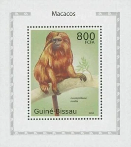Macaque Leontopithecus Rosalia Monkey Mini Sov. Sheet MNH - Picture 1 of 2
